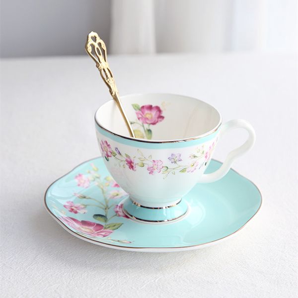 Tasse à thé en porcelaine et soucoupes, thé à thé en porcelaine, bol de sucre en crème, tasse à café, ensemble de théâtre ménagers, fournisseur de café