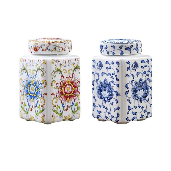 Porcelain Temple Jar Flower Vase Flower Display Organisateur Volyme Ceramic Ginger Jar for Home Wedding Table Table Chambre Decoration
