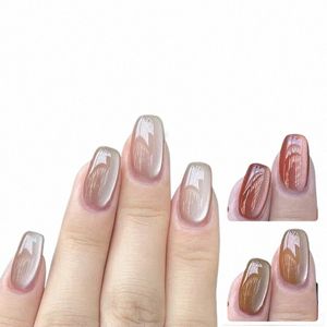 Porcelaine Blanc Magnétique Cat Eye Gel Couleur Nude Étincelant Glitter Semi Permanent Nail Art Soak Off LED Gel UV Vernis À Ongles m6gf #