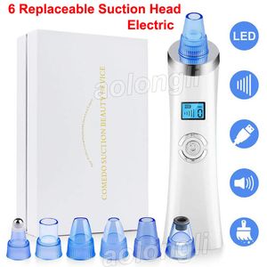 Pore Cleaner vacuum blackhead Remover Electric Facial Skin cleaning Exfoliate Dead skin Grease Acne Comedo Remove 5 Suction Head LED Screen