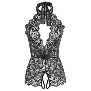 Lingerie porno costumes érotiques sexy en dentelle ouverte de soutien-gorge robe de sexe pamas tentation de perspective sous-vêtements femmes exotiques vêtements Q07202190