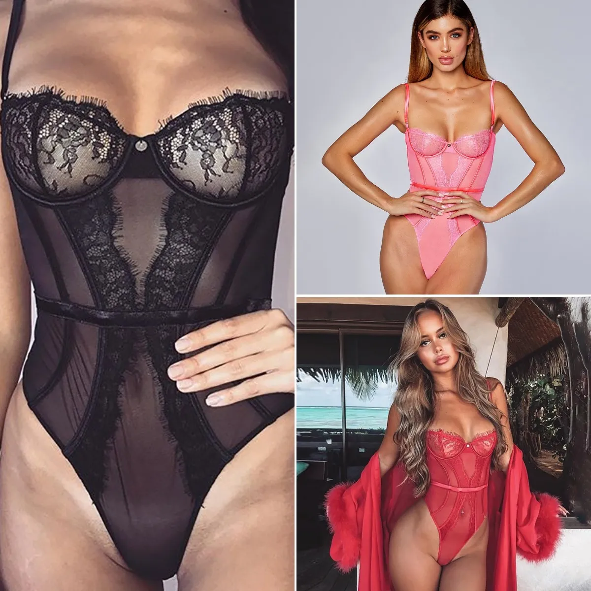 Porno Sexy Lingerie Femmes Offre Spéciale Body Érotique Sexe Transparent Costume Dentelle Cils Body Sans Manches Combinaison Combinaisons String Du 10,72 € DHgate image