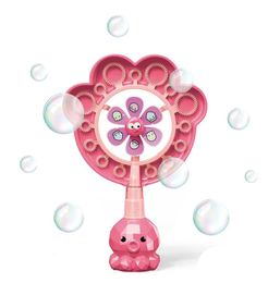 Poreuze Windmolen Bubble Blower Wand Speelgoed Spinner Bubble Machine Zomer Outdoor Children's Toy W2