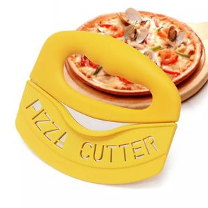 Portabl pizza Cutter Food Chopper Super Sharp roestvrijstalen roller voor pizzadough Slicer Cutters Pastry Pastry Kitchen Bakaccessoires gereedschap