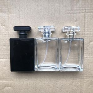 Botellas de Perfume portátiles de 100ml con pulverizador de vidrio con boquilla negra dorada y plateada, contenedores vacíos de aroma cosmético para difusor Nokrf