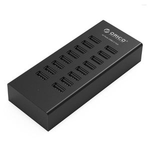 Portable 16 Port USB 2.0 Hub Laptop PC -oplaadsplitser met Power Adapter voor Windows/Mac/Linux