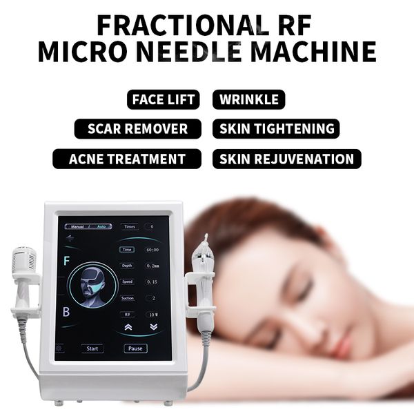 Portable 2 en 1 marteau froid fractionné RF Microneedling machine faciale beauté rajeunissement de la peau Anti-rides élimination des vergetures RF Micro aiguille lifting du visage