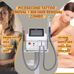 Láser de diodo portátil 2 en 1, máquina de depilación 755 808 1064nm, máquina eliminadora de tatuajes con láser de picosegundos