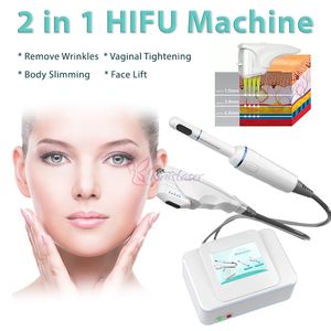 Machine hifu Portable 2 en 1, amincissante, raffermissement vaginal, lifting du visage, rajeunissement de la peau, équipement de salon de beauté