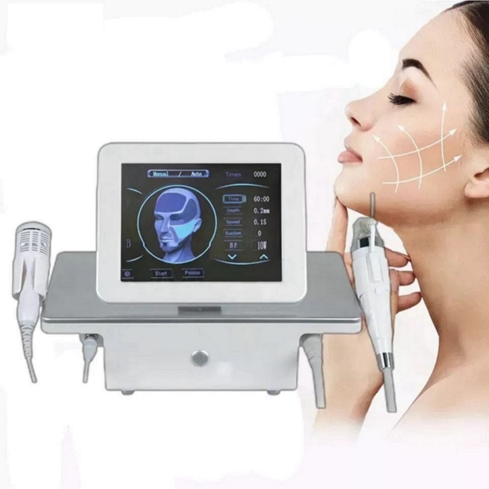 Draagbare 2 in 1 radiofrecuencia fraccionada con microagujas micro naald fractionele rf microneedling machine met koude hamer