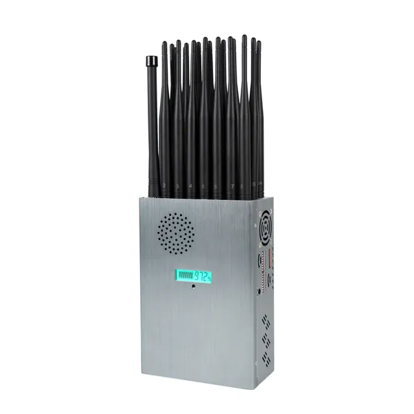 Détecteur de signal de téléphone portable 5G tout-en-un avec 24 antennes portables avec couvercle en nylon, couvrant tous les 2G 3G 4G 5G Wi-Fi GPS UHF VHF, 24 watts fonctionnant jusqu'à 25 m