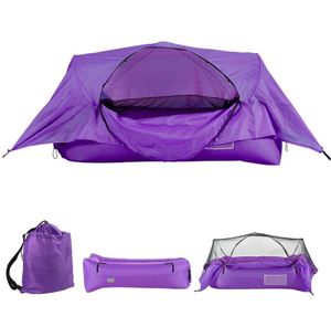 Portable 2in1 tente à air canapé d'air gonflable avec canopée de camping extérieur randonnée de randonnée de randonnée