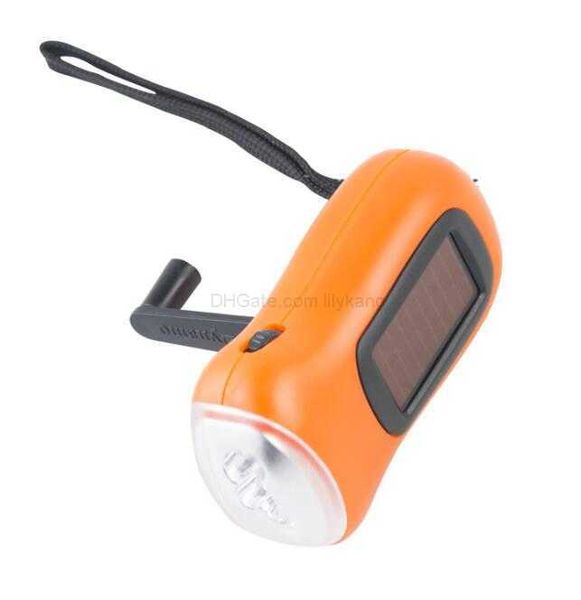 Portable 3 led Hand Crank Dynamo linterna de energía solar antorchas deportes al aire libre linternas de emergencia antorchas led lámpara de linterna de presión