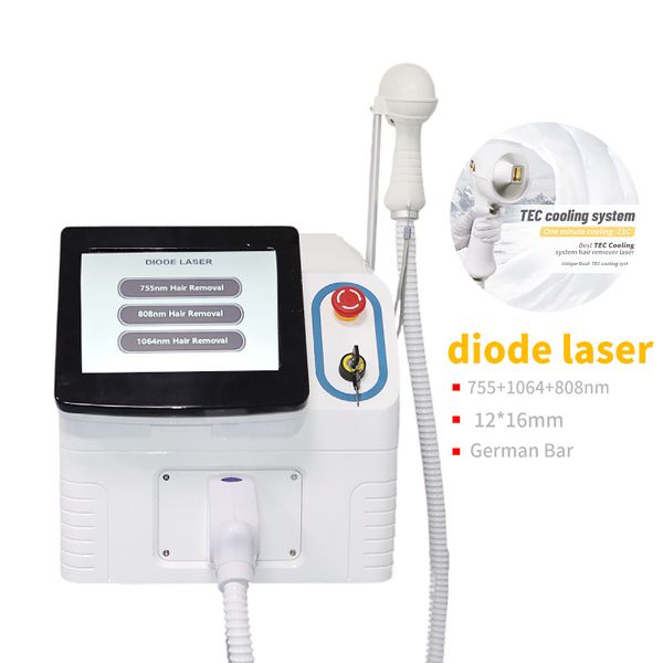 Portátil 3 Wave 755nm 808nm 1064nm Permanente IPL OPT Máquina de depilación láser Diodo Láser Eliminación de tatuajes Eliminación de arrugas Peeling de carbono Equipo de belleza láser