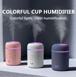 Draagbare 300 ml bekerbevochtiger USB aroma Auto Diffuser Cool Mist Maker Air Desk Ultrasone luchtbevochtigers Purifier met kleurrijke lichten