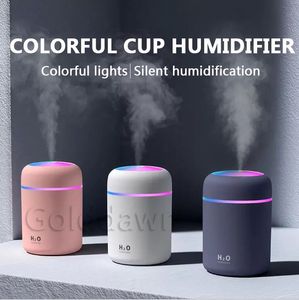 Portable 300 ml tasse humidificateur USB arôme voiture diffuseur Cool brumisateur Air bureau humidificateurs à ultrasons purificateur avec lumières colorées