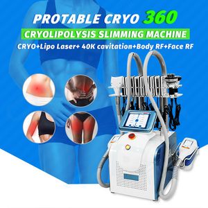 portátil 360 grados cyro cool esculpir grasa congelación máquina de adelgazamiento 4 crio manijas crioterapia modelado del cuerpo 40k cavitación Rf lipo láser máquinas