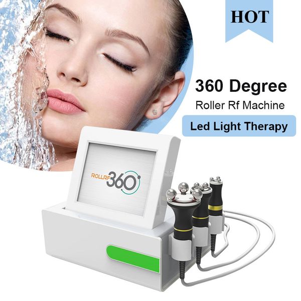 Portable 360 degrés rotatif Rf thérapie par la lumière LED Machine de beauté Rf resserrement de la peau Lifting du visage usage domestique 360 Degree roller rf fat reduction dispositif