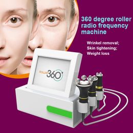 Draagbare 360 ​​Roller RF -apparatuur rollende radiofrequentie afslankmachine cellulitis reductie hele lichaam massager rimpel ogen tas verwijdering lichttherapie apparaat