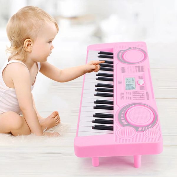 Portable 37 teclas Teclado digital Pantalla LED LED Electronic Piano Instrumento Musical Instrumento Niños Educational Juguete 231221