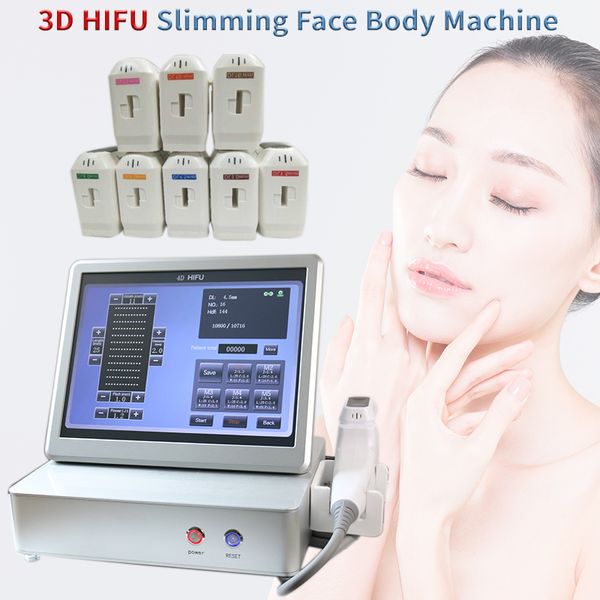 Máquina de belleza HIFU 3D 4D portátil, adelgazamiento corporal, eliminación de arrugas por ultrasonido, estiramiento de la piel, Estiramiento facial, 10000 disparos