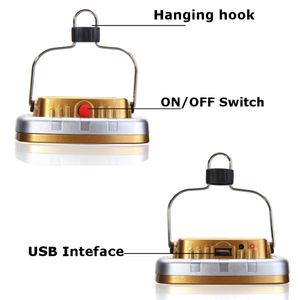 Portable 3W 300LM COB LED Lanterne Solaire USB Rechargeable Tente de Camping Lampe de Secours