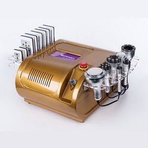 Draagbare 40k ultrasone cavitatie systeem multipolaire rf lipo laser vacuüm liposuctie afslanken machine huidverzorging salon spa met 8 pads lipolaser