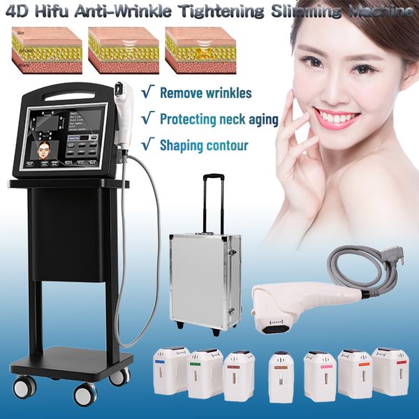 Máquina portátil de ultrasonido Hifu 4D Hifu para estiramiento facial y corporal máquina de adelgazamiento y estiramiento de la piel