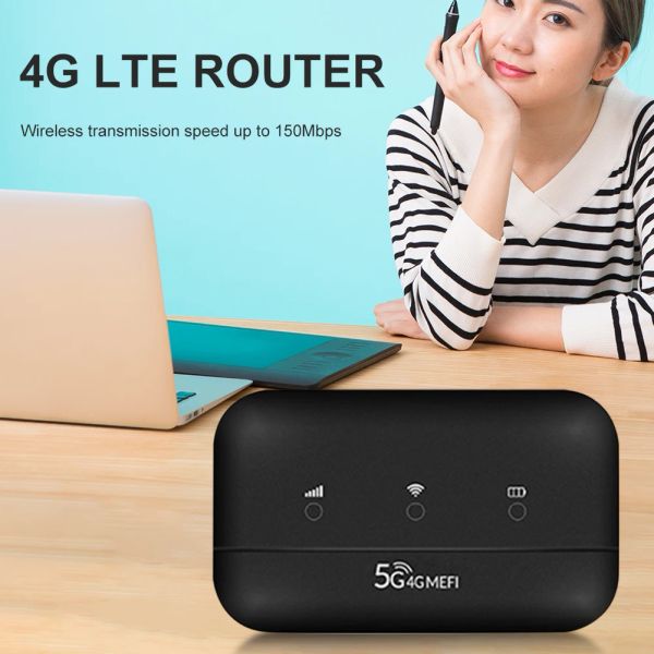 Routeur LTE 4G portable 150 Mbps Router WiFi à grande vitesse 3000mAh Pocket Hotspot large couverture pour le bureau de voyage à domicile