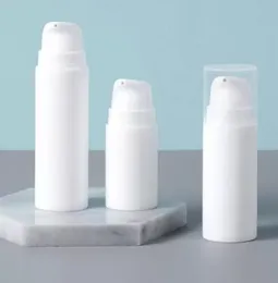 Draagbare 5 ml/10 ml/15 ml lege witte plastic luchtloze pompflessen groothandel vacuüm druklotion fles cosmetische container