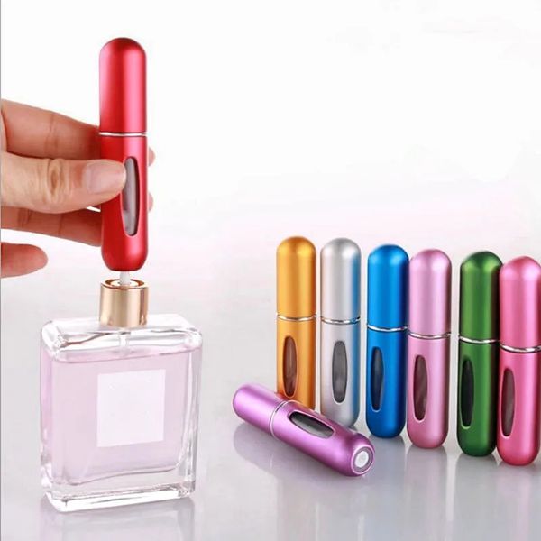 Mini bouteilles d'atomiseur de parfum portables de 5 ml, flacon pulvérisateur de parfum rechargeable, étui à pompe de parfum, bouteilles de parfum vides pour les voyages et les sorties