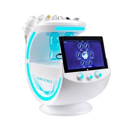 Portátil 7 en 1 Máquina facial de hidrato de Oxígeno Hielo Azul Mágico Mirror Mirror Analizador de Piel RF Face Levantamiento Fregador Pulverizador Limpieza profunda