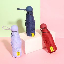 Draagbare 8-bot Zonnebrand Capsule Paraplu's Ultralight Vinyl Vijf Opvouwbare Paraplu Mini RainySunny Paraplu's Reclame Promotie Geschenk Aanpasbaar ZL0958