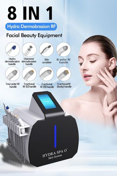 Machine d'hydradermabrasion Portable 8 en 1 RF, haute fréquence, pour l'élimination des rides, réduit les cicatrices, les taches de rousseur, améliore la santé de la peau