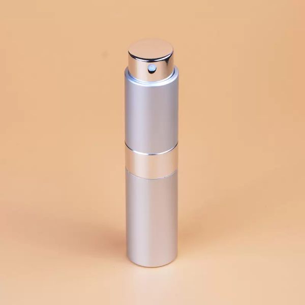 Portable 8ml vaporisateur rotatif en aluminium anodisé vaporisateur bouteilles de parfum verre vide maquillage parfum tube bouteille nouveau