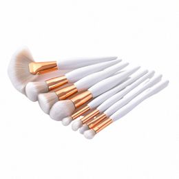 Ensemble de pinceaux de maquillage portables 8 pièces, manche en bois, tête de brosse en nylon souple, outils de maquillage professionnels, accessoires pour ombre à paupières, 20 ensembles/lot DH Y9g6 #