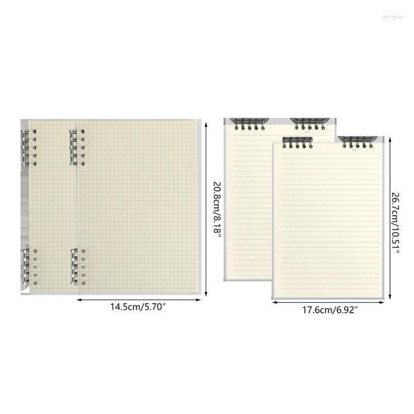 Portable A5/B5 bloc-notes cahier à feuilles mobiles étanche mémo livre doublé quadrillé pour enfant étudiant fille garçon cadeaux Y3NC