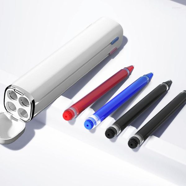 Kit portatif de boîte de stylo d'ABS avec 4 stylos de gel pour des cadeaux d'anniversaire d'étudiant de fille de garçon