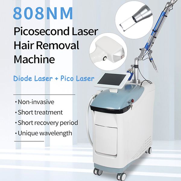 Machine verticale de retrait de tatouage au laser ND Yag Q-switch Picosecond Pico Laser Pigments Acné Scar Age Spot Remover Dispositif de rajeunissement de la peau 532/755/1064nm