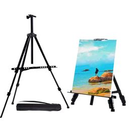 Draagbare verstelbare metalen schets Easelstand opvouwbare reizen Easel aluminium legering Easel Sketch Tekening voor kunstenaar Art Supplies 240419