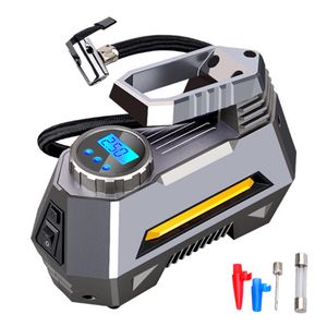 Portable Air Compressor Tire Inflator Car Tire Pump With Digital Pressure Gauge (150 Psi 12V DC) Bright Emergency Flashlight