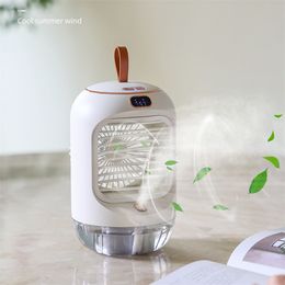 Draagbare airconditioner mist ventilator 3600 mAh mini luchtkoeler USB conditionering ventilatoren 3-versnellingssnelheid luchtkoelingsbevochtiger