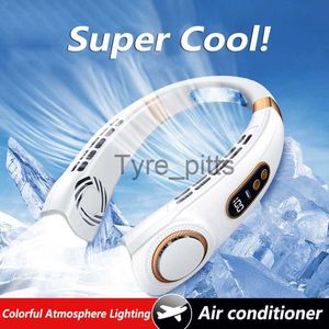 Portable Air Coolers 2023 New Xiaomi Portable Neck Hanging Fan Handheld Rechargeable Mute Bladeless 5 Gear LED Display Surrounding Wind Electric Fan x0729