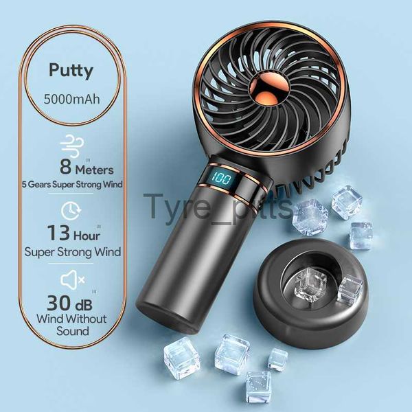 Enfriadores de aire portátiles Ventilador enfriador de aire Ventilador eléctrico de mano Recargable Usb Escritorio Mini Estudiante portátil Tiktok Ventilador Viento fuerte Resistencia larga x0729