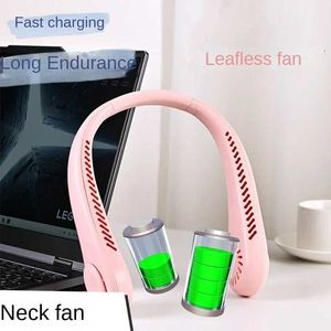 Portable Air Coolers Mini USB Portable Small Fan is een essentieel apparaat voor buitensporten Lazy Charging Strong Winds en Silent Neck Suspension Fans Y240422