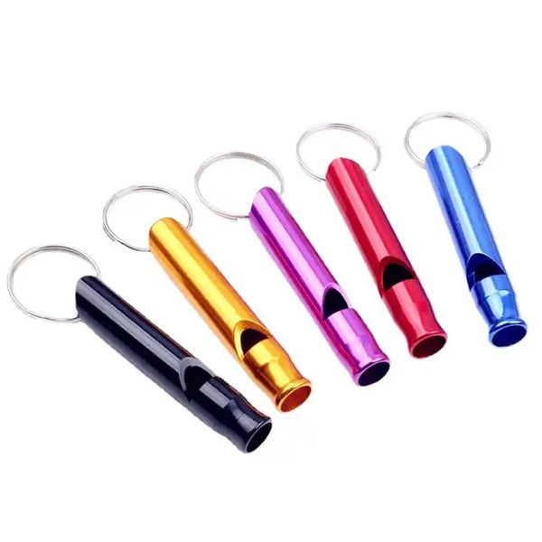 Sifflet portable porte-clés en alliage d'aluminium sauveteur sifflet porte-clés auto-défense alarme sifflet porte-clés pour hommes femmes extérieur sirène d'urgence cadeau de promotion