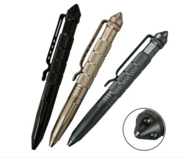 Stylo tactique multifonctionnel en aluminium portable randonnée en plein air escalade aviation en aluminium anti-dérapant stylo d'autodéfense voiture stylos de survie