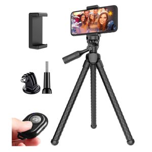 Tipodes flexibles portables et réglables support de support de caméra avec télécommande