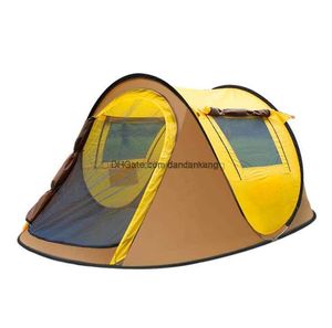Tente de camping de voiture familiale à ouverture automatique portable anti-moustique Double fenêtre respirante Randonnée Abri de canopée de voyage à ouverture rapide Tentes de piscine de plage