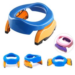 Draagbare baby kinderkamer potten opklapbare toilet training stoel reizen onbenullige ringen met urinietas voor kinderen blauw roze 240326